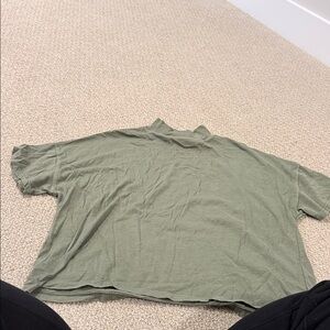 Free People Olive Green Short Sleeve Tee